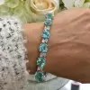 30ctw Round Cut Paraiba Tourmaline Bracelet