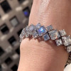 43.7ctw Asscher Cut White Sapphire Bracelet