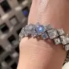 43.7ctw Asscher Cut White Sapphire Bracelet