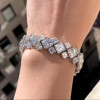 43.7ctw Asscher Cut White Sapphire Bracelet