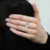 7.35ctw Asscher Cut White Sapphire Eternity Band