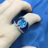 4ct Oval Cut Aquamarine Vintage Cocktail Ring
