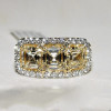 3.7ctw Asscher Cut Yellow Sapphire Three-stone Engagement Ring
