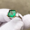 5ct Asscher Cut Emerald Three-stone Engagement Ring