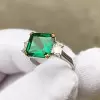 5ct Asscher Cut Emerald Three-stone Engagement Ring