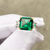 5ct Asscher Cut Emerald Three-stone Engagement Ring