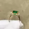 5ct Asscher Cut Emerald Three-stone Engagement Ring
