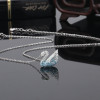 Handmade Gradient Sky Blue Swan Pendant Necklace