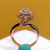 2ct Rose Gold Round Cut White Sapphire Engagement Ring