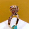 2ct Rose Gold Round Cut White Sapphire Engagement Ring