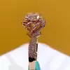 2ct Rose Gold Round Cut White Sapphire Engagement Ring