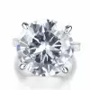 Handmade 5.5 CT Round Cut Sterling Silver Engagement Ring