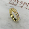 1.95ct Round Cut White Sapphire Half Double Row Band in Gold