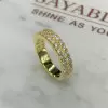 1.95ct Round Cut White Sapphire Half Double Row Band in Gold