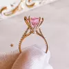 3.5 CT Round Cut Fancy Pink Stone Sterling Silver Ring