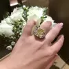 Radiant Cut White & Yellow Sapphire Engagement Ring