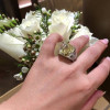 Radiant Cut White & Yellow Sapphire Engagement Ring