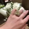 Radiant Cut White & Yellow Sapphire Engagement Ring