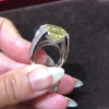 Radiant Cut White & Yellow Sapphire Engagement Ring