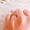3.5 CT Round Cut Fancy Pink Stone Sterling Silver Ring