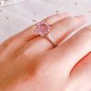 3.5 CT Round Cut Fancy Pink Stone Sterling Silver Ring