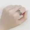 925 Sterling Silver Handmade Nest  Adjustable Ring