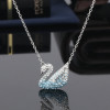 Handmade Gradient Sky Blue Swan Pendant Necklace