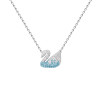 Handmade Gradient Sky Blue Swan Pendant Necklace