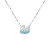 Handmade Gradient Sky Blue Swan Pendant Necklace