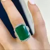 14ct Vintage Halo Emerald Cut Cocktail Ring