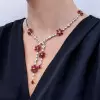 42ctw White Sapphire and Ruby Flower Statement Necklace