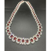 40ctw Oval Cut Ruby Halo Vintage Statement Necklace