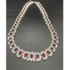 40ctw Oval Cut Ruby Halo Vintage Statement Necklace