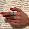 White Sapphire and Emerald Bold Cocktail Ring
