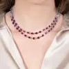 52ctw Oval Cut Ruby Art-deco Two Row Statement Necklace
