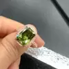 6.5ct Cushion Cut Unique Green Engagement Ring in Rose Gold