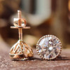 7.5ctw Round Cut Milgrain Vintage Stud Earrings