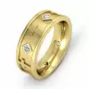 Cross Design Princess Cut Eternity  Men's Wedding Band