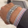 39ctw Baguette Cut White Sapphire Unisex Statement Bracelet