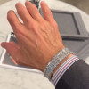 39ctw Baguette Cut White Sapphire Unisex Statement Bracelet