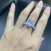 6ct Radiant Cut White Sapphire Engagement Ring