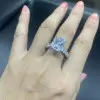 6ct Radiant Cut White Sapphire Engagement Ring