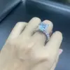 6ct Radiant Cut White Sapphire Engagement Ring