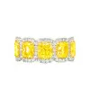 11ctw Cushion Cut Yellow Sapphire Eternity Wedding Band