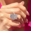 8.4ct Double Prong Radiant Cut Three-stone Engagement Ring