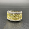 Two Tone Round Cut Yellow & White Sapphire Cigar Band