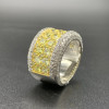 Two Tone Round Cut Yellow & White Sapphire Cigar Band