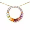 7.6ctw Invisible Set Rainbow Sapphire Pendant Necklace