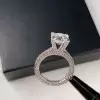 5ct Round Cut White Sapphire Engagement Ring