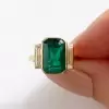 5ct Emerald Cut Bezel Set Engagement Ring